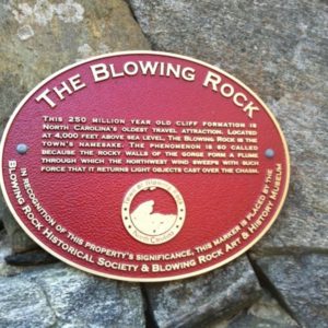 The Blowing Rock Historical Plaque,