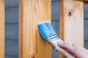 Paint brushing using sealer on wood